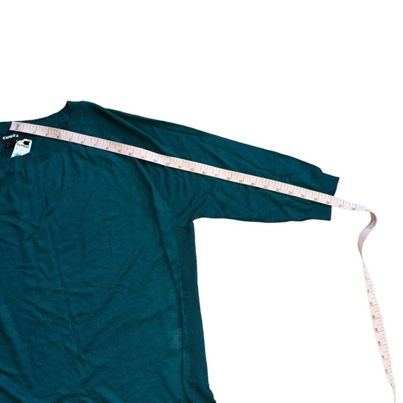 Express NWT Women’s XL Tunic Top Forest Green 3/4 Sleeves Preppy Feminine Classy - Picture 15 of 16